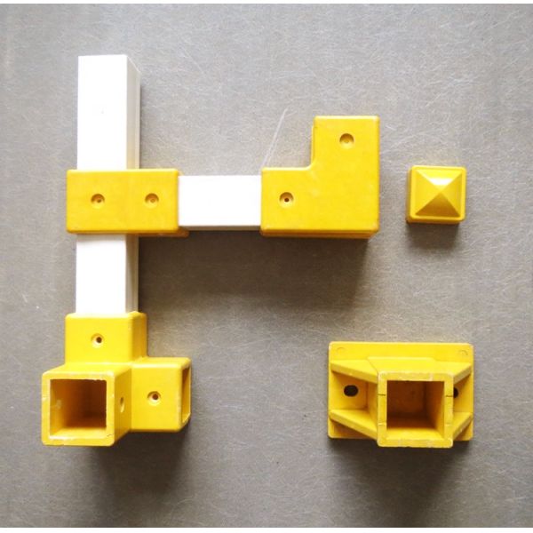 Round/Square Railings FRP Handrail Fittings for Industrial Design Fiberglass Railing
