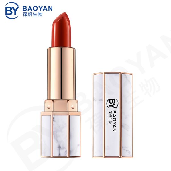 Gold Bar Edge Marble Creamy Matte Lipstick Long Lasting Nourishing