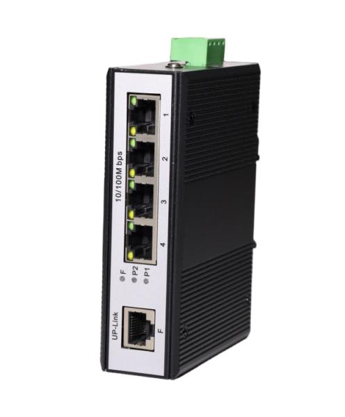 5 Port Industrial Ethernet Switch 100Mbps Unmanaged DIN Rail IP40 -40℃~85℃