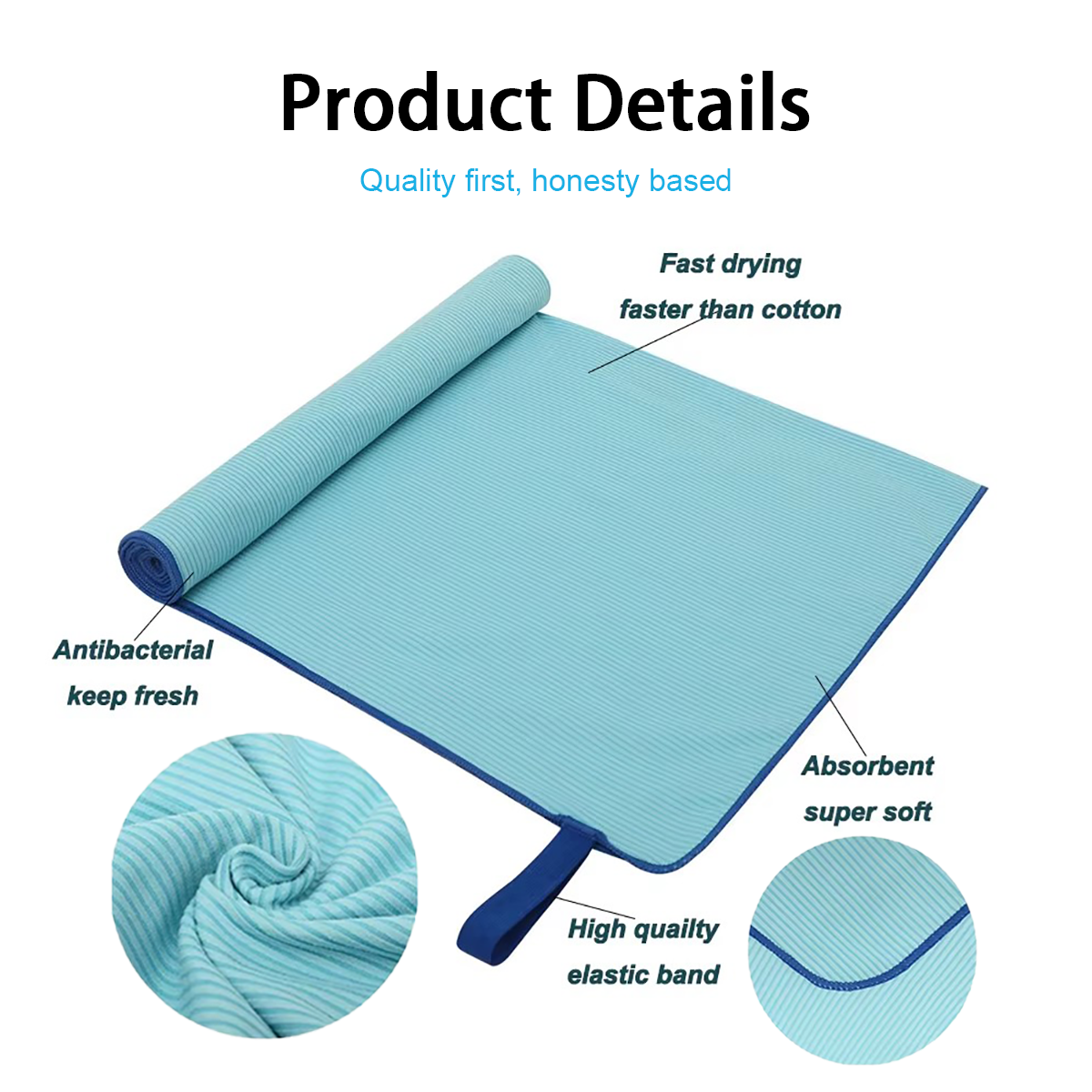 Soft Skin Friendly Cooling Custom Gym Towels Bulk 100% Polyester