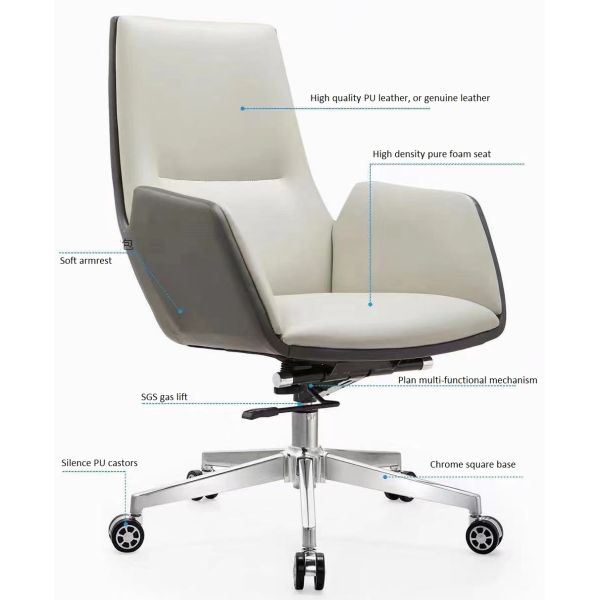 Executive High Back PU Leather Chair Ergonomic Modern Office Chair