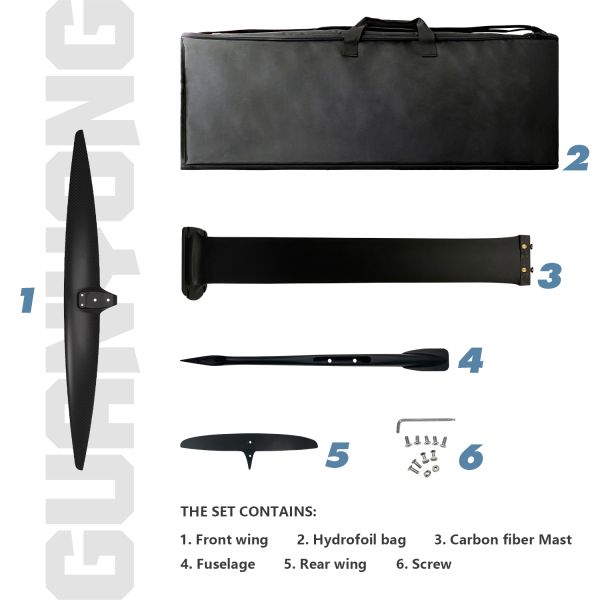 FIREBALL 1070 UHM Carbon Hydrofoil Tight Turns Carving Performance and Agile Freeride Foiling