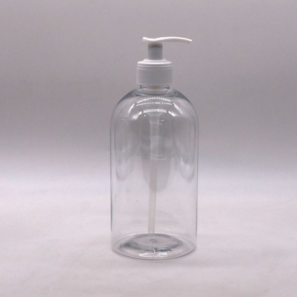 Botella de aerosol de PET de 600 ml 20 oz de Boston redonda de plástico de color personalizado bomba de disparo botella de desinfectante para manos de aerosol