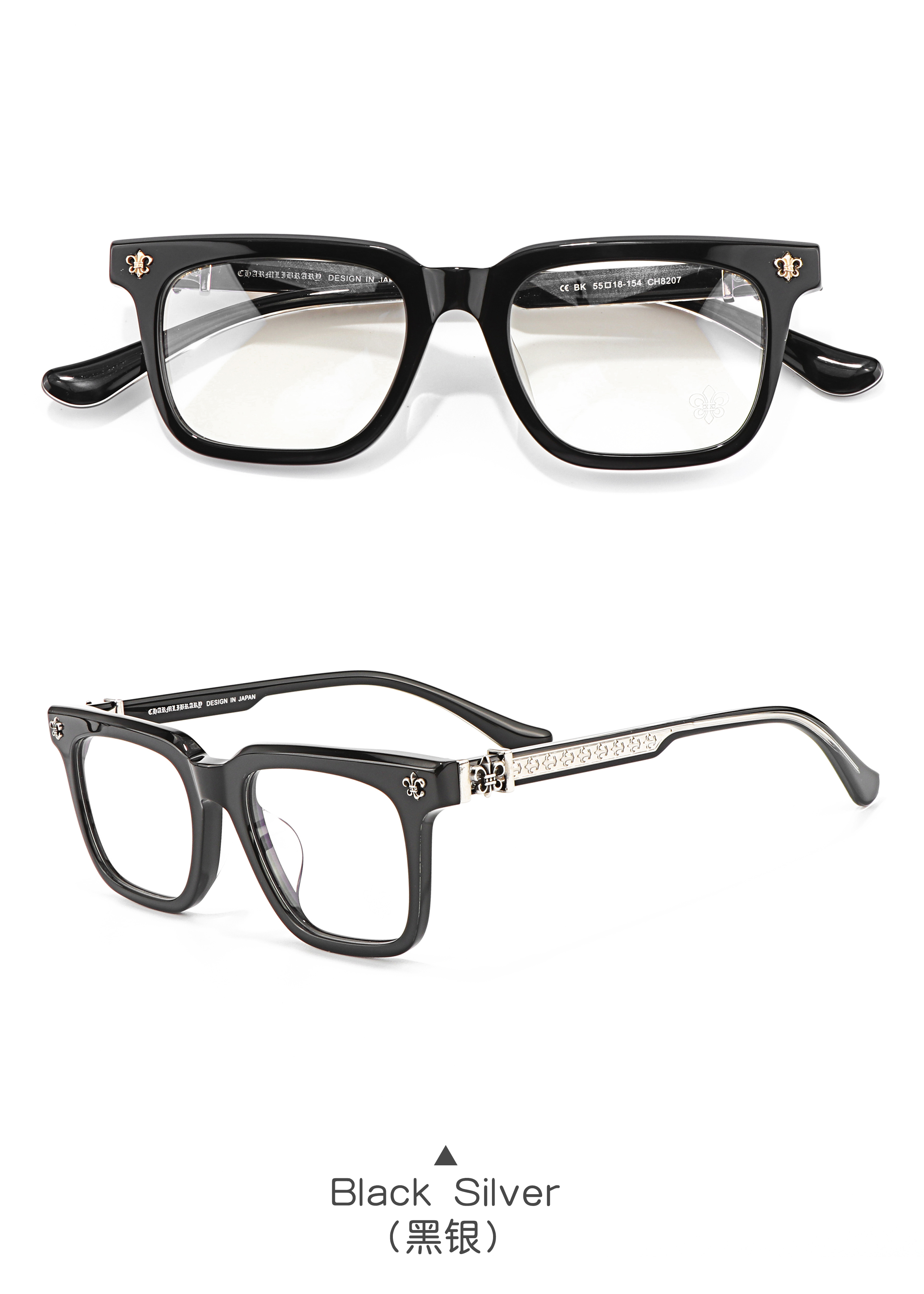 Good Quality Light Acetate Black Silver Gold Optical Prescription Presbyopia Multifocal Glasses Shop Eyeglass Frame for Women