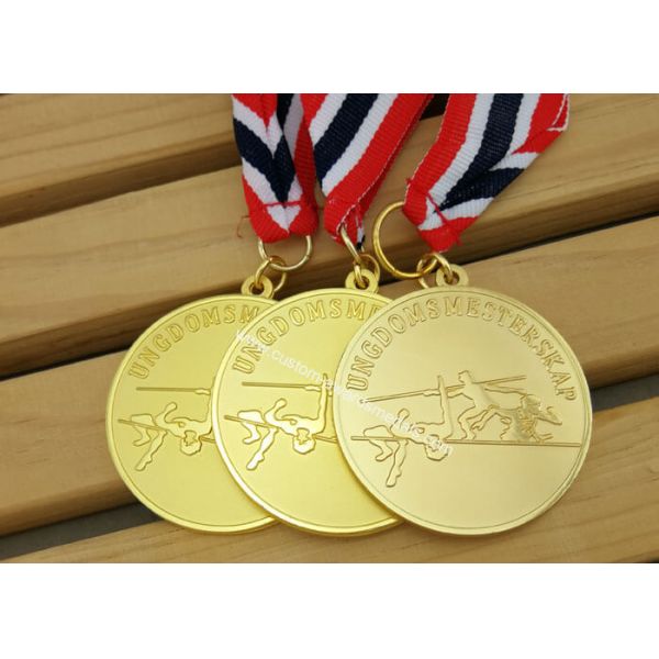 Multi Color Die Cast Medals , Antique Basketball Or Hockey Enamel Graduation Medals