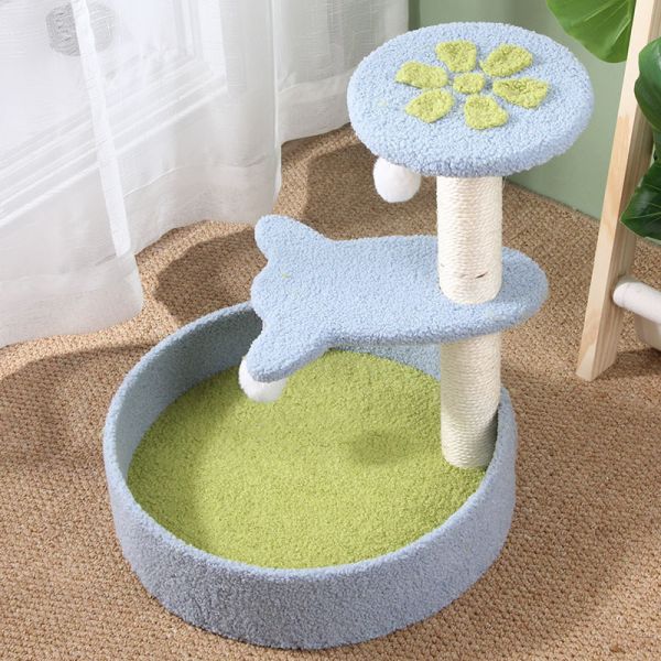 Electric and Not Electric Cat Toy Sisal Short Plush Stable Scratcher Tower for Market