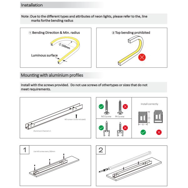 0614 Bande Néon Lumineuse Latérale en Silicone Mini Bandes LED IP65/67 24V