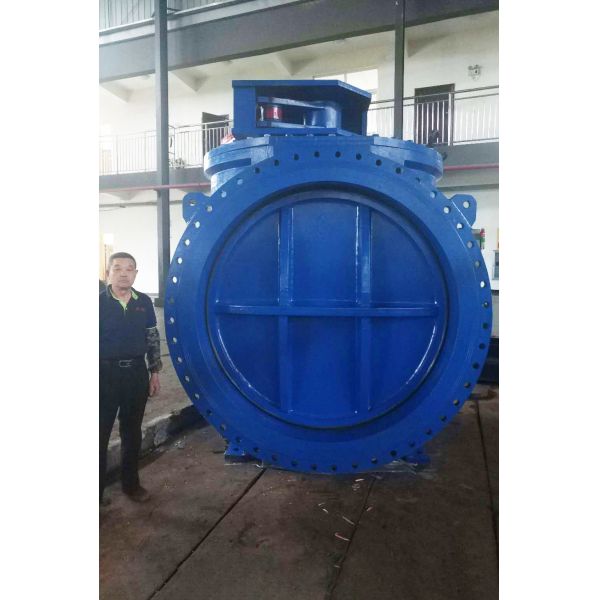 AWWA DN2000 SS304 Blue Pneumatic Plug Valve , Worm Gear Electric Plug Valve Mechanic Joint Connection