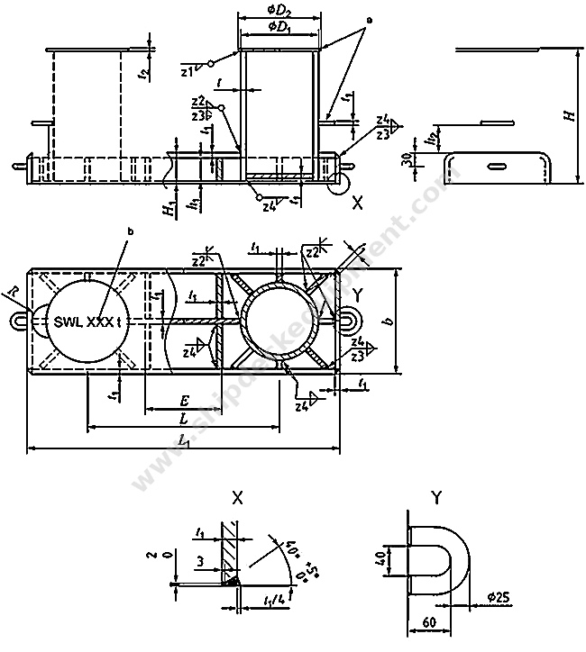 Welded SteelWelded Steel Double Bitt Bollard with Wide Base Plate | ISO 13795 Type B for Ship Mooring and Towing