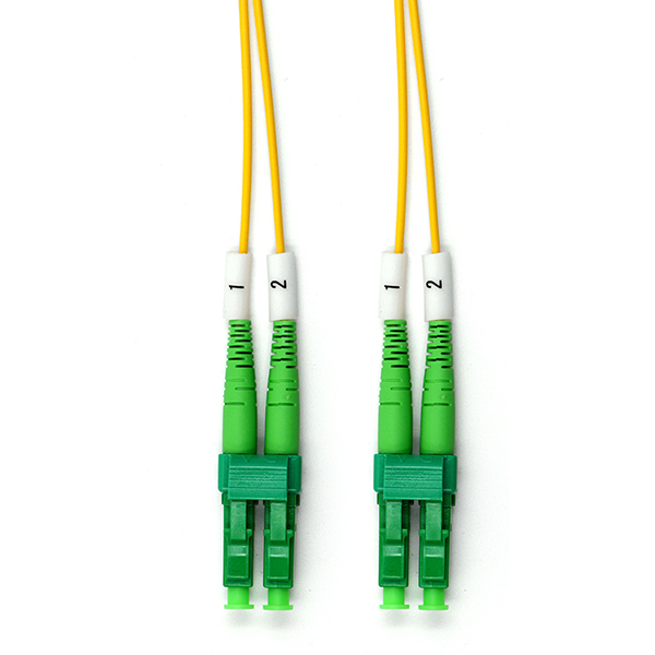 LC APC To LC UPC Patch Cord Duplex Single Mode OS2 OFNR 1,2 мм Жёлтый
