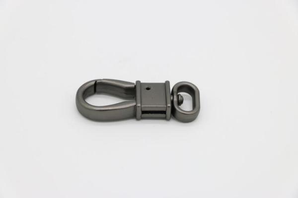 Manufacturing gunmetal color zinc alloy metal 13.7 mm snap hook hk with high plating