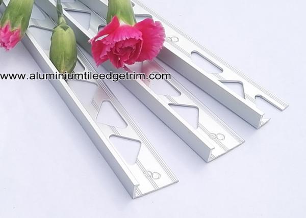 8mm 5/16'' Heavy Duty Metal L - Angle Tile Edging Trim Silver Matt