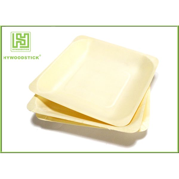 7 Inch Disposable Wooden Plates For Restaurant Use Fresh Fruit Tray 400pcs / Ctn