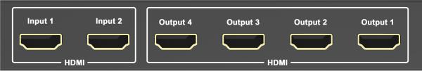 3840x2160 340Mhz 10.2Gbps 2x4 HDMI 4K Splitter