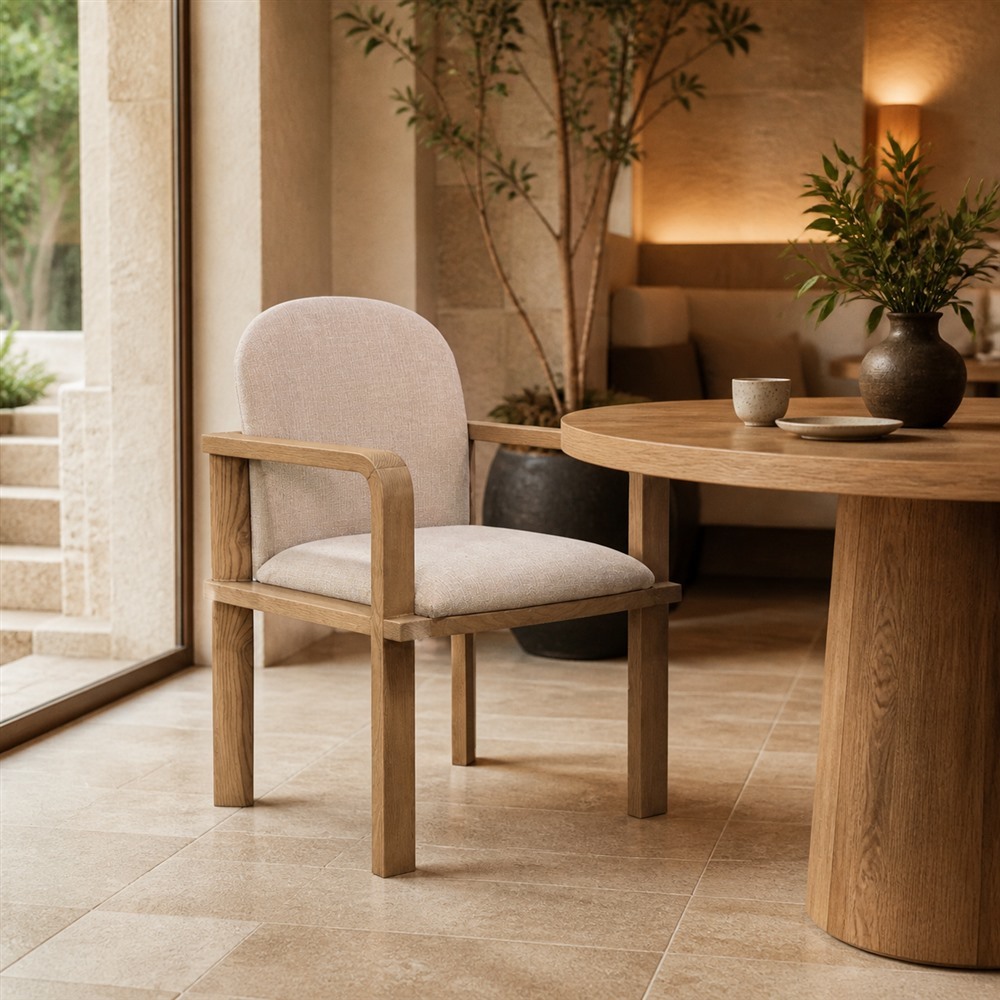 SOLID WOOD UPHOLSTERED ARMCHAIR CYC-023