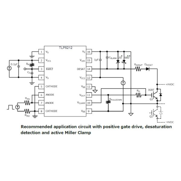 Принципиальная схема применения - Photocoupler привода ворот Тошиба TLP5212 IGBT Optocoupler 25mA привода ворот выхода логики TLP5212 для промышленного