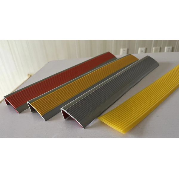 Fireproof Anti Slip Vinyl Adhesive Stair Nosing Tread with Waterproof Rubber Trim