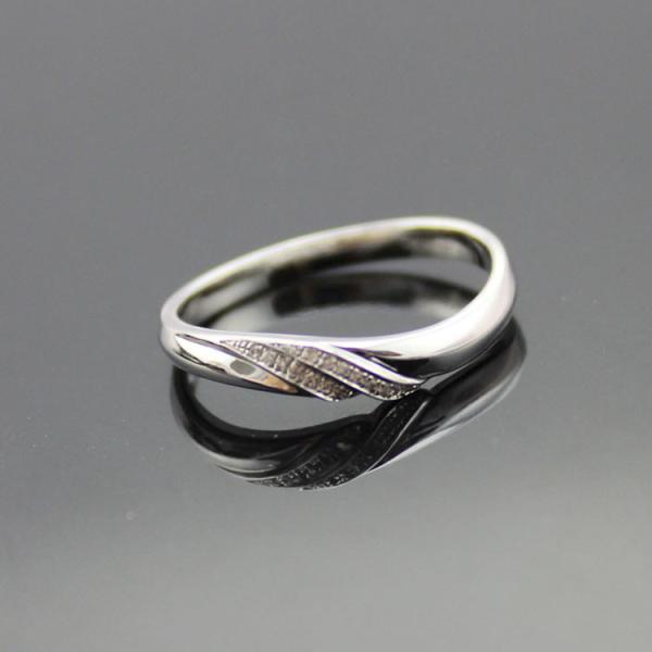 White Gold Plated 925 Sterling Silver Engagement Ring with Clear Cubic Zirconia(F87)