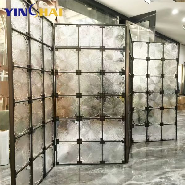 Foldable Stainless Steel Screen Partition Reception Room Modern Metal Room Divider