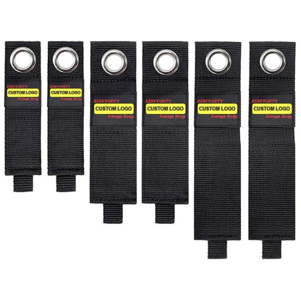 Black Velcro Cord Holder , Customized Ribbon Heavy Duty Storage Straps
