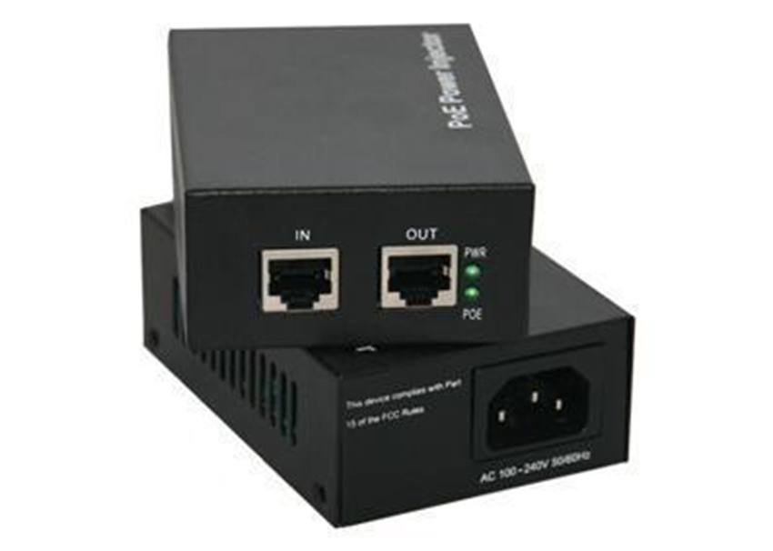 инжектор POE гигабита 52V RJ45, инжектор Midspan POE пяди конца