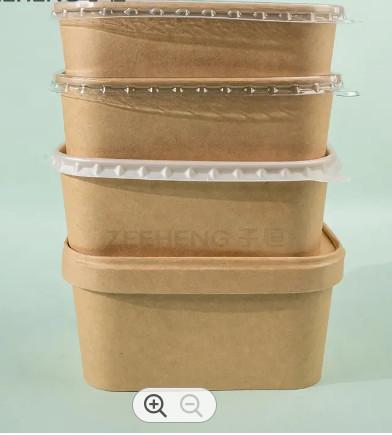 Customized Kraft Paper Bowl Single Wall 500ml Take Away Salad Bowl