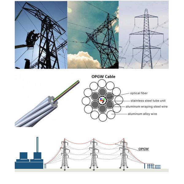 144 провода кабеля оптического волокна OPGW ядра алюминий трубки нержавеющей стали на открытом воздухе центральный