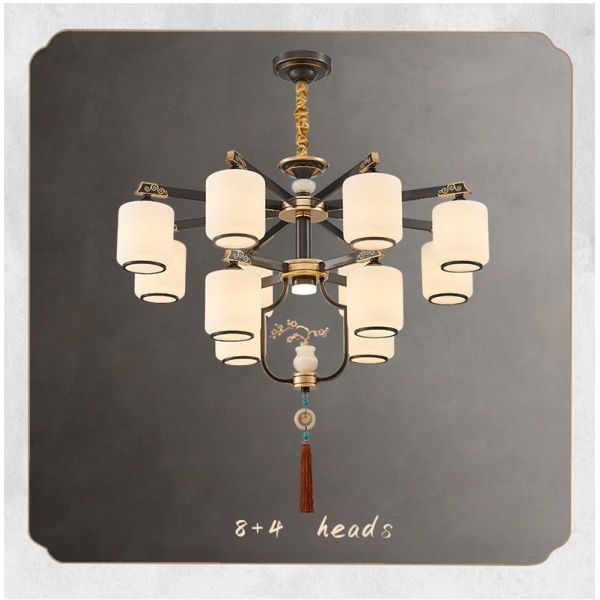 New Chinese Chandelier Lotus Lamp Box Restaurant Tea Room Living Room Light