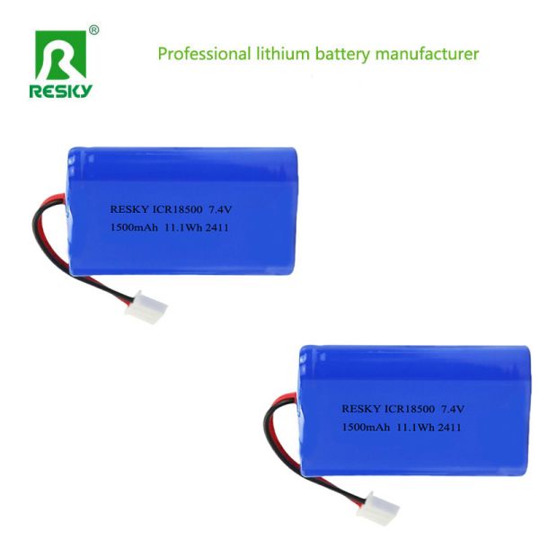 Rechargeable Batteries ICR18500 7.4V 1500mAh 11.1wh Cylindrical Li-ion Battery Pack