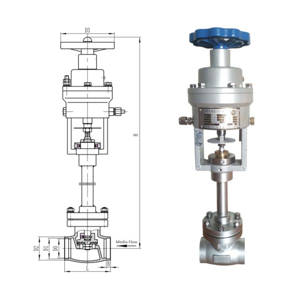 Логотип OEM модулирующей лампы отключенного клапана аварийной ситуации нержавеющей стали криогенный криогенный