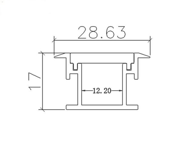 1000 X 29 X 17mm LED Aluminum Profile For Strip Light Drywall