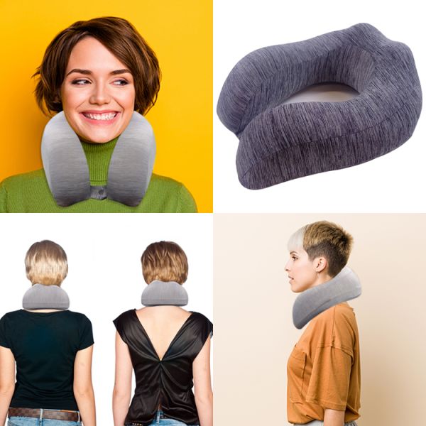 Travel Pillow Best Memory Foam Neck Pillow Head Support Soft for Sleeping Rest Portable