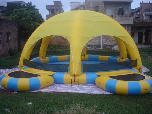 Portable 8m Dia Inflatable Water Pool With Cover Above Ground Blow Up Pools