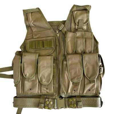 Colete de proteção multifuncional Khaki/Tan com bolsas múltiplas e revestimento de malha 1,6 kg
