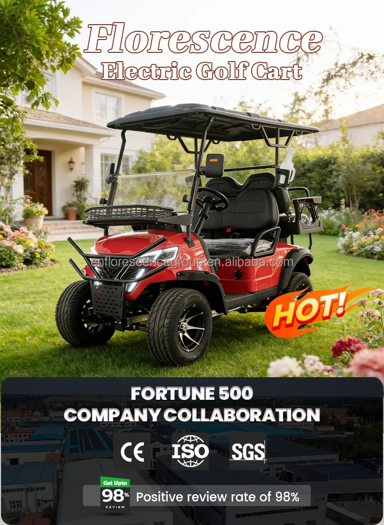 Hot Sell New Design Electric 2+2 Person Golf Cart with Lithium Battery