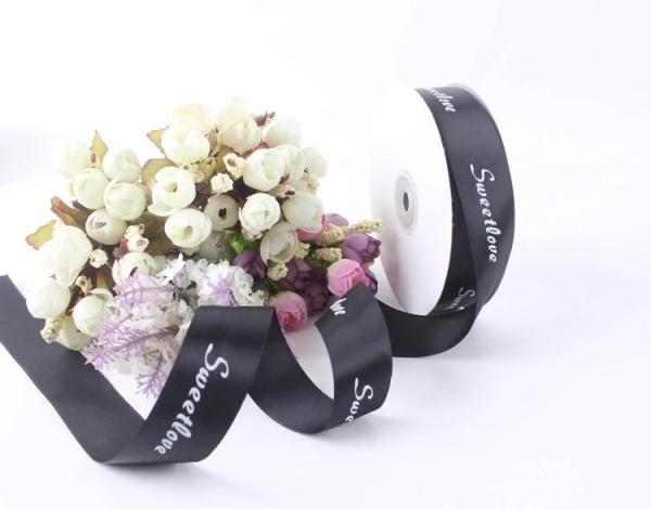 Custom Printing Silk Ribbon For Gift Package Christmas  Ribbon Spool