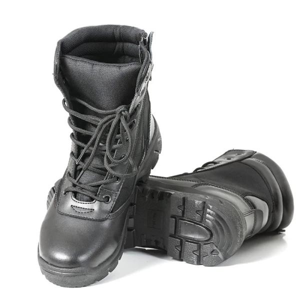 Leather Insulated Military Boots For Men Breathable High Top Non Slip Rubber Outsole