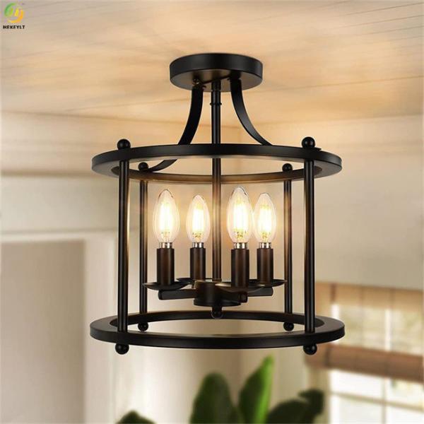 Iron Pendant Light Home Art Baking Paint Black LED Nordic Pendant Light
