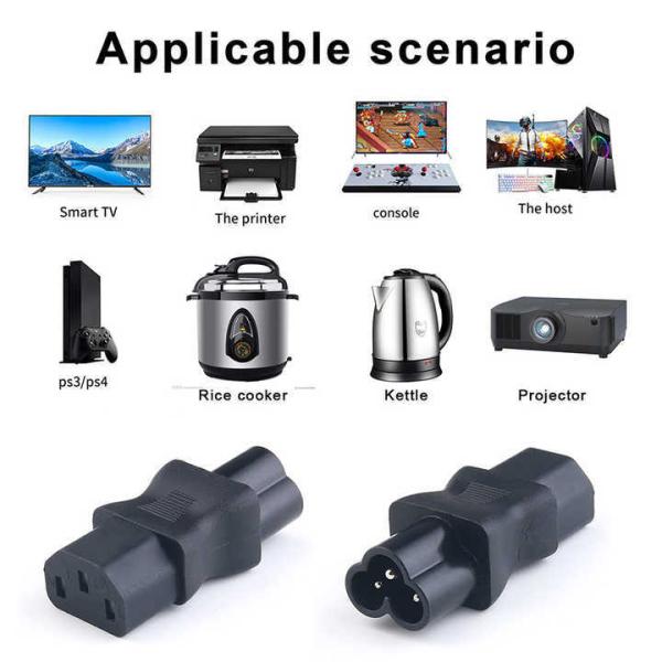 IEC C13 to C6 Power Adapter for Laptops and Projectors