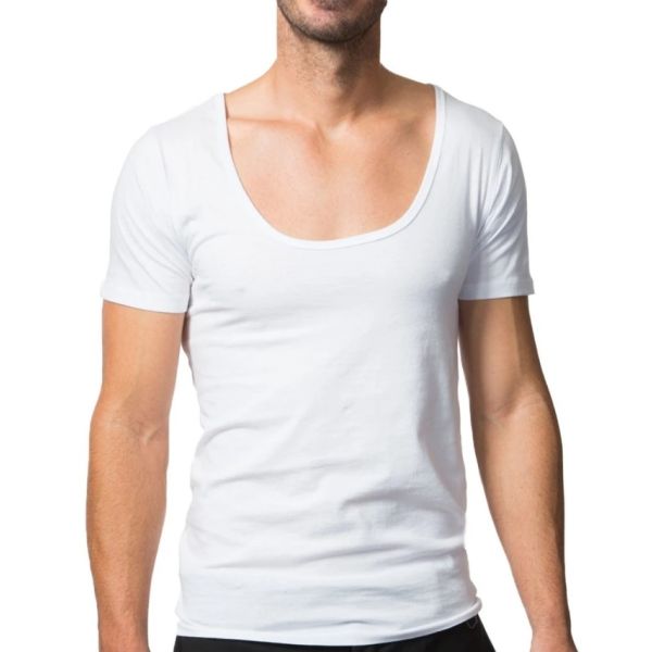 Customize Logo O V Neck Casual Sports Tshirt in 100% Combed Cotton Pre-shrinkage