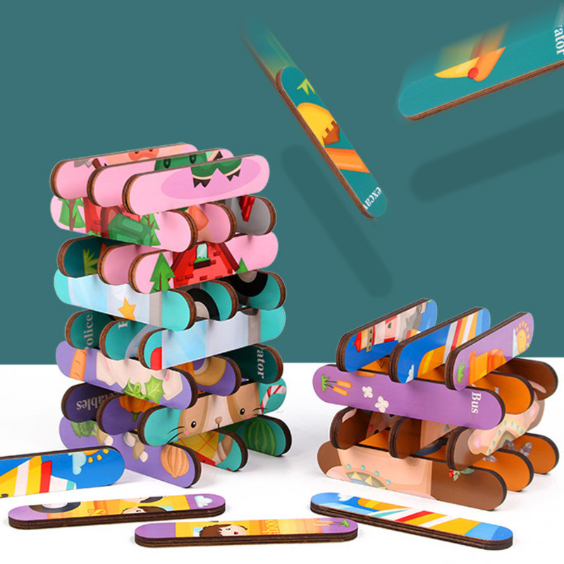 Адвокатура зигзага игрушки 3D Montessori деревянная озадачивает встали на сторону двойник, который штабелирующ соответствовать