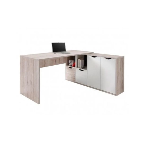 L Shape Home Office Desk Wooden MDF MFC Customized Color With Cabinet