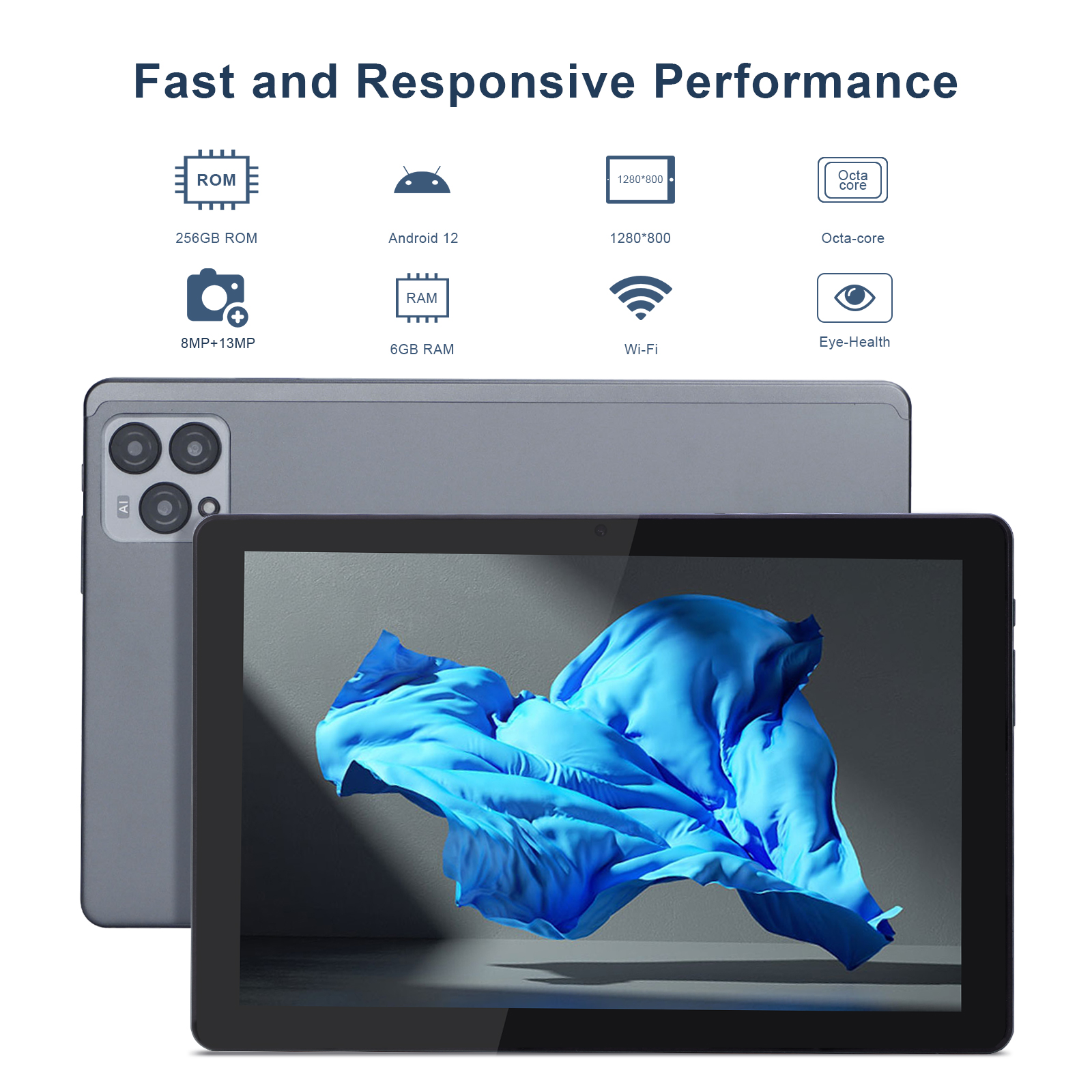 C Idea 10 дюймовый Android 12 Tablet 8 ГБ оперативной памяти 256 ГБ ROM Модель CM8000PLUS Серый
