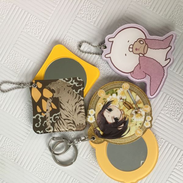 OEM ODM Anime Compact Mirror Pocket Makeup Mirror Company Logo Printed
