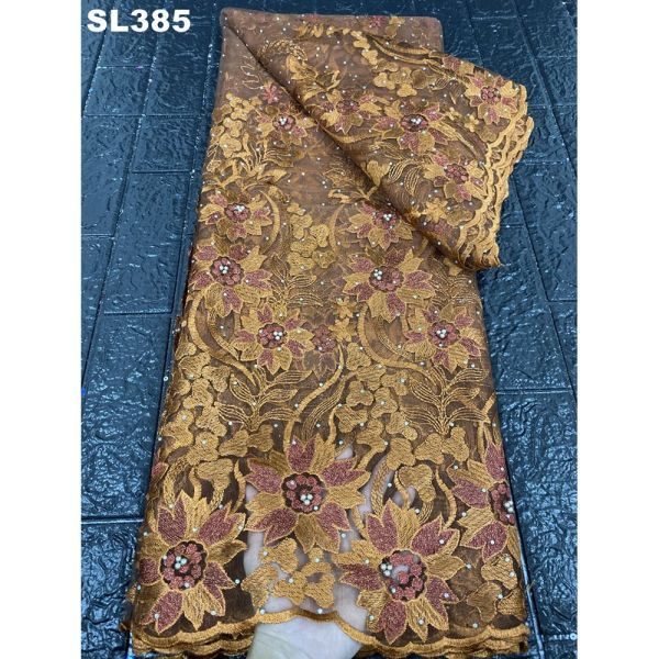New embroidery net lace africa nigeria lace fabric embroidery designs