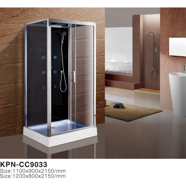 Shower Cabin with White acrylic tray 1100*800*2150cm silive aluminium