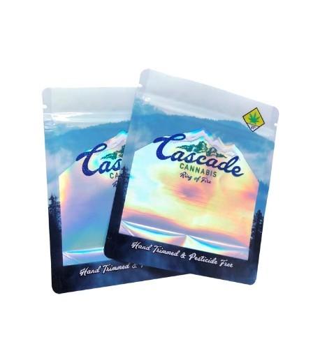 Customized Printing Plastic holographic laser film foil zip lock bags for Sponge/Brush Packing