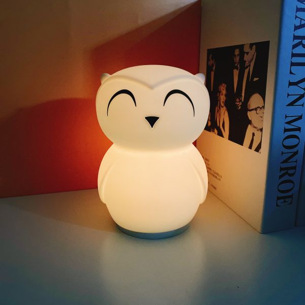 Logotipo personalizado Silicone Dimmable Color Changing Owl Night Lamp para Baby Gift Home Decor