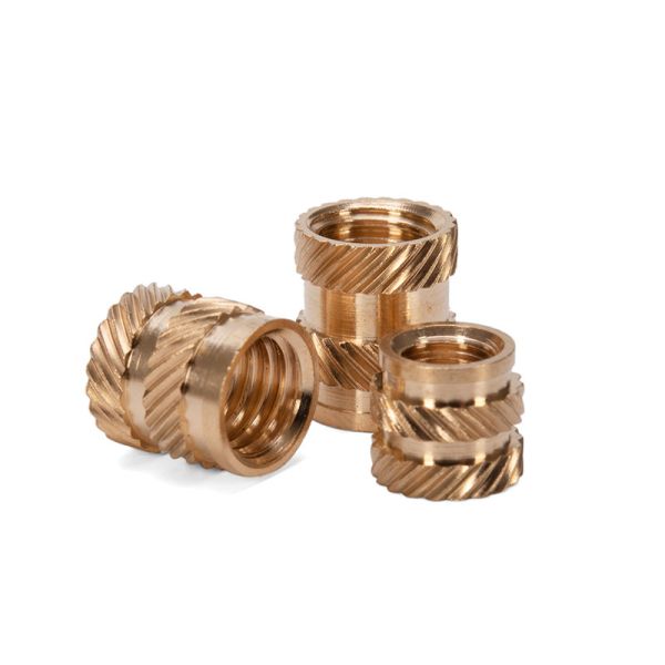 Black Oxide Finish Stainless Steel Brass Threaded Inserts for Heat Staking Plastic 1/4 3/8 5/16