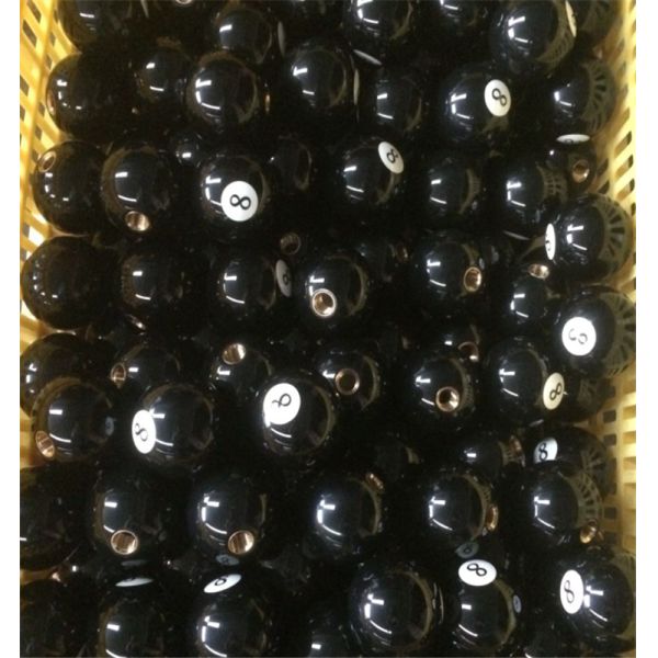 Black Billiard Car Gear Shift Knob 8 Ball Logo Print Acrylic Material